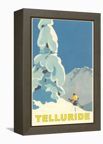 Skiing at Telluride, Colorado-null-Framed Stretched Canvas