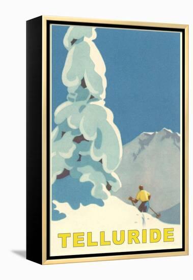 Skiing at Telluride, Colorado-null-Framed Stretched Canvas