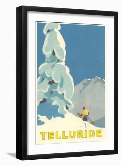 Skiing at Telluride, Colorado-null-Framed Art Print