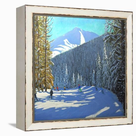 Skiing, Beauregard La Clusaz, 2012-Andrew Macara-Framed Premier Image Canvas