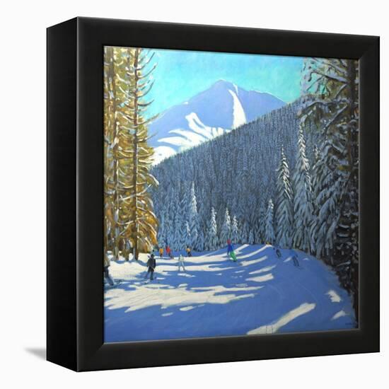 Skiing, Beauregard La Clusaz, 2012-Andrew Macara-Framed Premier Image Canvas