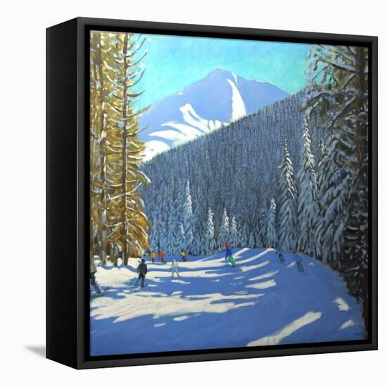 Skiing, Beauregard La Clusaz, 2012-Andrew Macara-Framed Premier Image Canvas