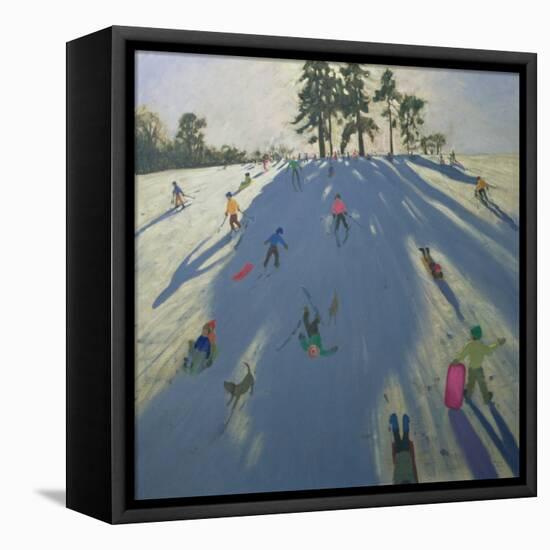 Skiing, Calke Abbey, Derby-Andrew Macara-Framed Premier Image Canvas
