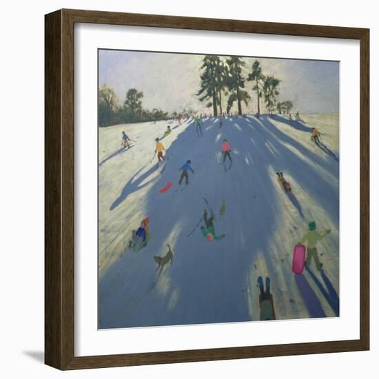 Skiing, Calke Abbey, Derby-Andrew Macara-Framed Giclee Print