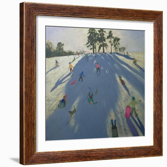 Skiing, Calke Abbey, Derby-Andrew Macara-Framed Giclee Print