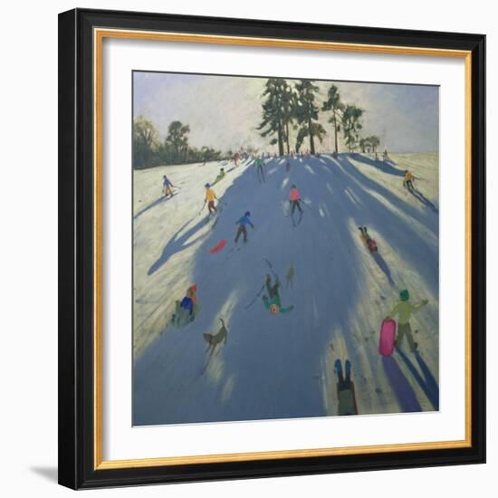 Skiing, Calke Abbey, Derby-Andrew Macara-Framed Giclee Print