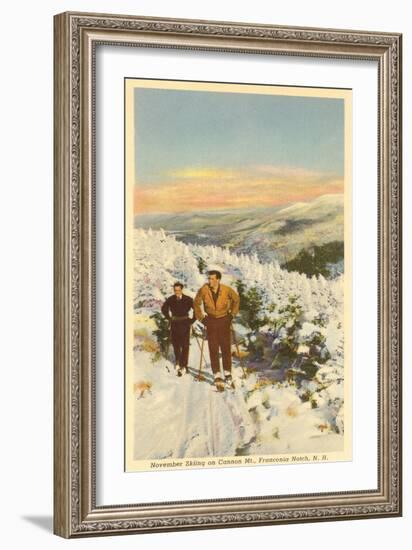 Skiing, Cannon Mountain, New Hampshire-null-Framed Art Print