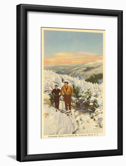 Skiing, Cannon Mountain, New Hampshire-null-Framed Art Print