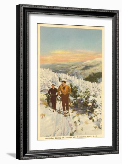 Skiing, Cannon Mountain, New Hampshire-null-Framed Art Print