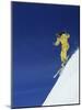 Skiing Down a Sharp Incline-null-Mounted Photographic Print