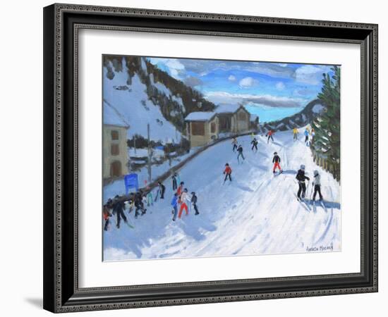 Skiing Down to Selva Val Gardena, 2016-Andrew Macara-Framed Giclee Print