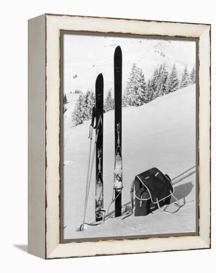 Skiing Equipment-null-Framed Premier Image Canvas