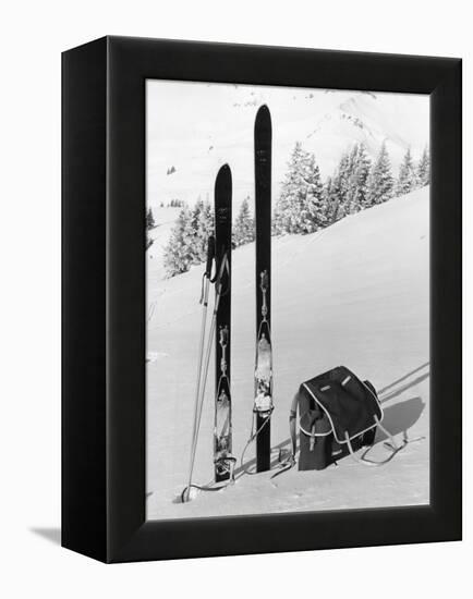 Skiing Equipment-null-Framed Premier Image Canvas