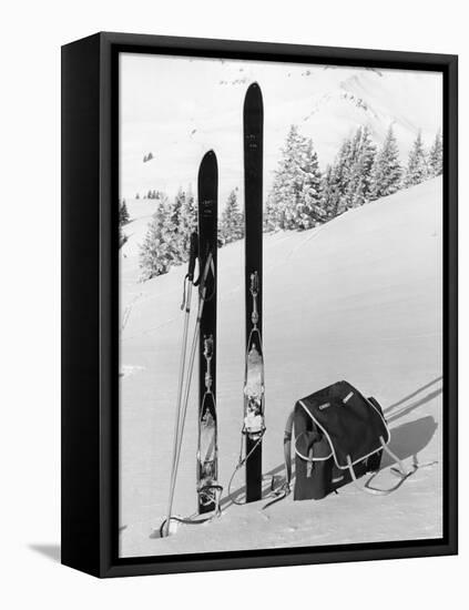 Skiing Equipment-null-Framed Premier Image Canvas