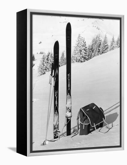 Skiing Equipment-null-Framed Premier Image Canvas