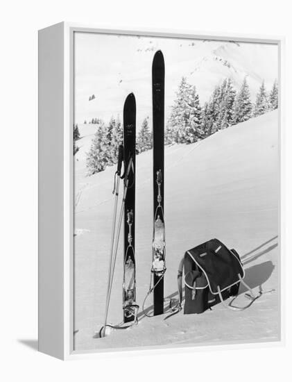 Skiing Equipment-null-Framed Premier Image Canvas