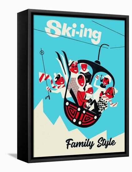 Skiing Family Style-Vintage Lavoie-Framed Premier Image Canvas