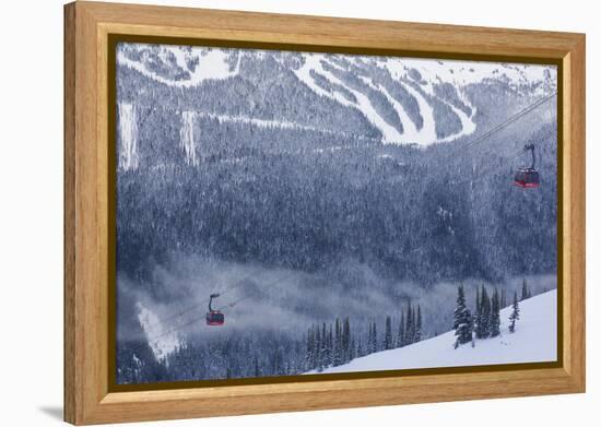 Skiing Gondola, Whistler to Blackcomb, British Columbia, Canada-Walter Bibikow-Framed Premier Image Canvas