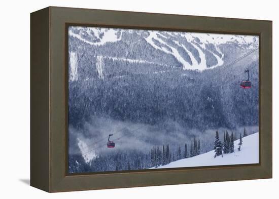 Skiing Gondola, Whistler to Blackcomb, British Columbia, Canada-Walter Bibikow-Framed Premier Image Canvas