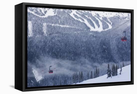 Skiing Gondola, Whistler to Blackcomb, British Columbia, Canada-Walter Bibikow-Framed Premier Image Canvas