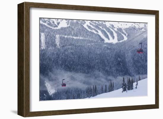 Skiing Gondola, Whistler to Blackcomb, British Columbia, Canada-Walter Bibikow-Framed Photographic Print