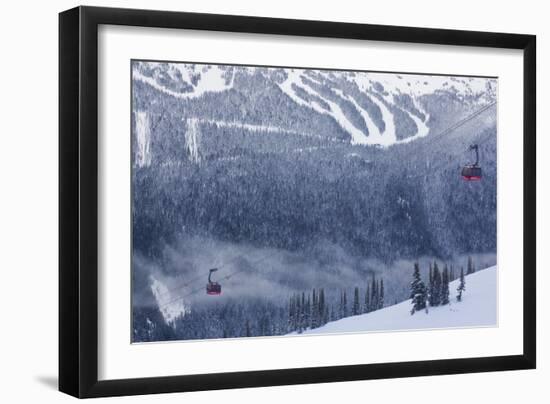 Skiing Gondola, Whistler to Blackcomb, British Columbia, Canada-Walter Bibikow-Framed Photographic Print