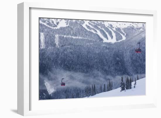 Skiing Gondola, Whistler to Blackcomb, British Columbia, Canada-Walter Bibikow-Framed Photographic Print