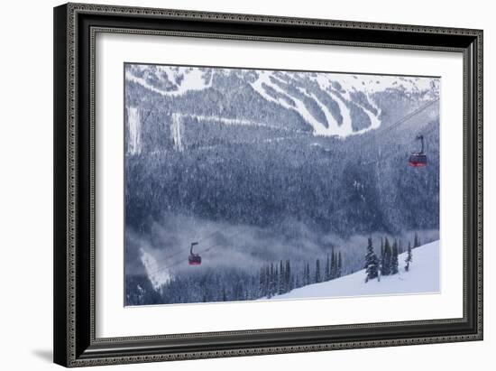 Skiing Gondola, Whistler to Blackcomb, British Columbia, Canada-Walter Bibikow-Framed Photographic Print