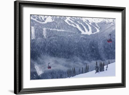 Skiing Gondola, Whistler to Blackcomb, British Columbia, Canada-Walter Bibikow-Framed Photographic Print