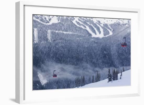 Skiing Gondola, Whistler to Blackcomb, British Columbia, Canada-Walter Bibikow-Framed Photographic Print