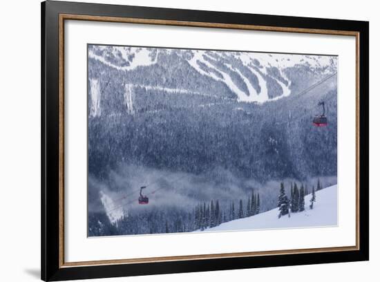 Skiing Gondola, Whistler to Blackcomb, British Columbia, Canada-Walter Bibikow-Framed Photographic Print