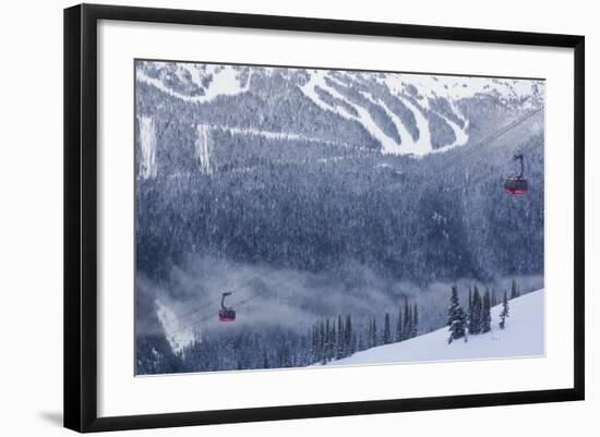 Skiing Gondola, Whistler to Blackcomb, British Columbia, Canada-Walter Bibikow-Framed Photographic Print