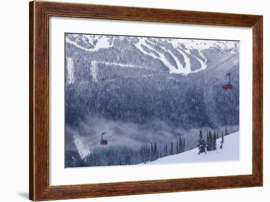 Skiing Gondola, Whistler to Blackcomb, British Columbia, Canada-Walter Bibikow-Framed Photographic Print