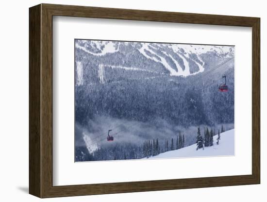 Skiing Gondola, Whistler to Blackcomb, British Columbia, Canada-Walter Bibikow-Framed Photographic Print