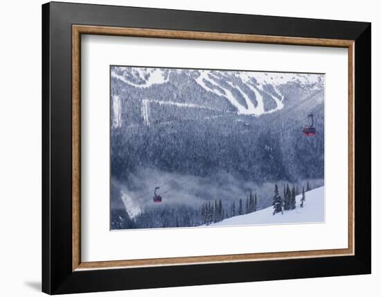 Skiing Gondola, Whistler to Blackcomb, British Columbia, Canada-Walter Bibikow-Framed Photographic Print