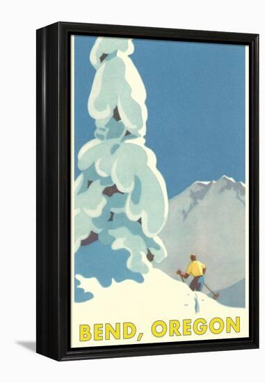 Skiing in Bend, Oregon-null-Framed Stretched Canvas
