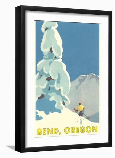 Skiing in Bend, Oregon-null-Framed Art Print