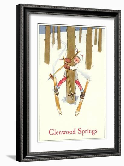 Skiing in Glenwood Springs-null-Framed Art Print