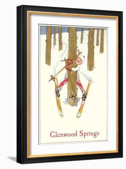 Skiing in Glenwood Springs-null-Framed Art Print