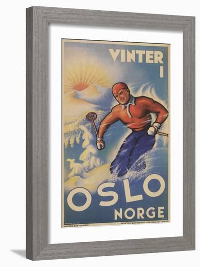 Skiing in Oslo, Norway-null-Framed Art Print