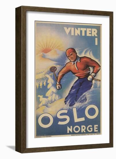 Skiing in Oslo, Norway-null-Framed Art Print