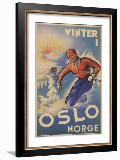 Skiing in Oslo, Norway-null-Framed Art Print