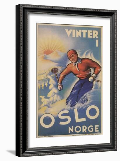 Skiing in Oslo, Norway-null-Framed Art Print