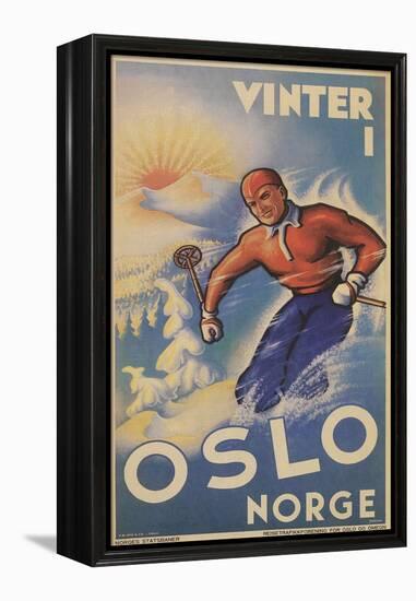 Skiing in Oslo, Norway-null-Framed Stretched Canvas