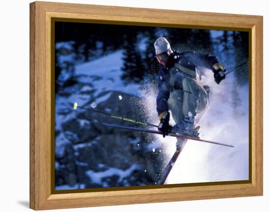 Skiing in Santa Fe, New Mexico, USA-Lee Kopfler-Framed Premier Image Canvas