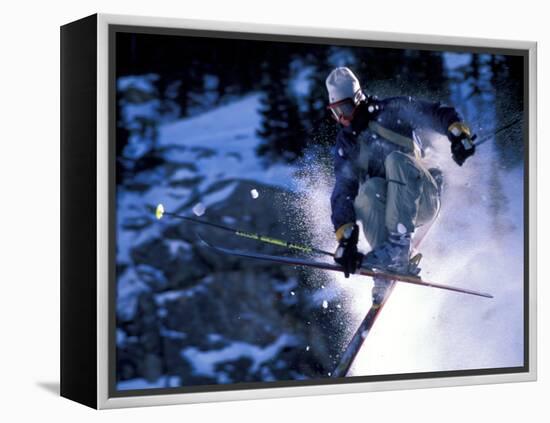 Skiing in Santa Fe, New Mexico, USA-Lee Kopfler-Framed Premier Image Canvas