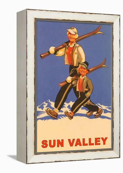 Skiing in Sun Valley, Idaho, Graphics-null-Framed Stretched Canvas