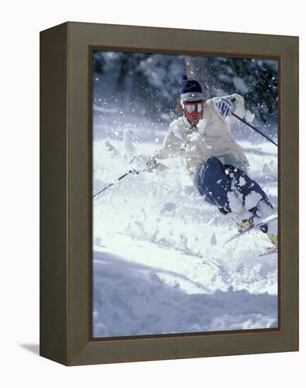 Skiing in Taos, New Mexico, USA-Lee Kopfler-Framed Premier Image Canvas