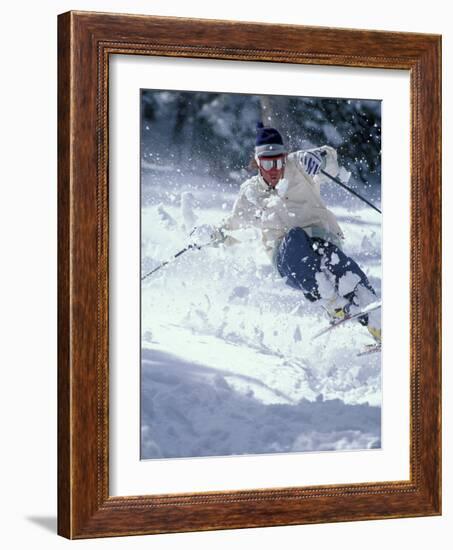 Skiing in Taos, New Mexico, USA-Lee Kopfler-Framed Photographic Print