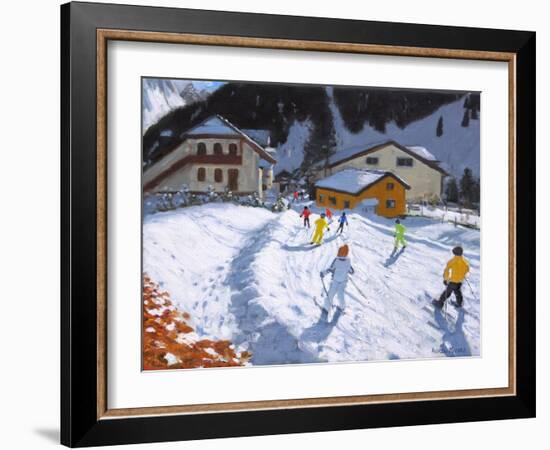 Skiing Into Val Gardena, Italy-Andrew Macara-Framed Giclee Print